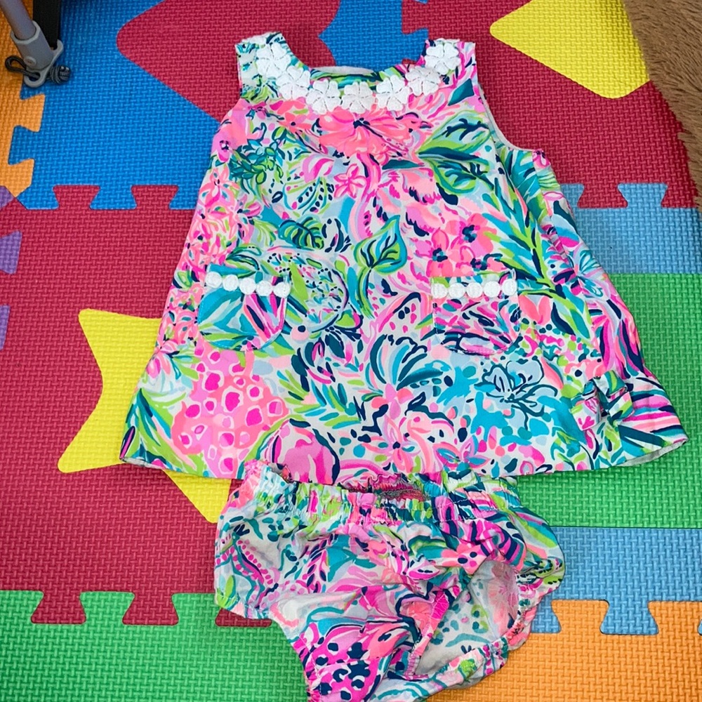 Lilly Pulitzer baby dress with diaper cover